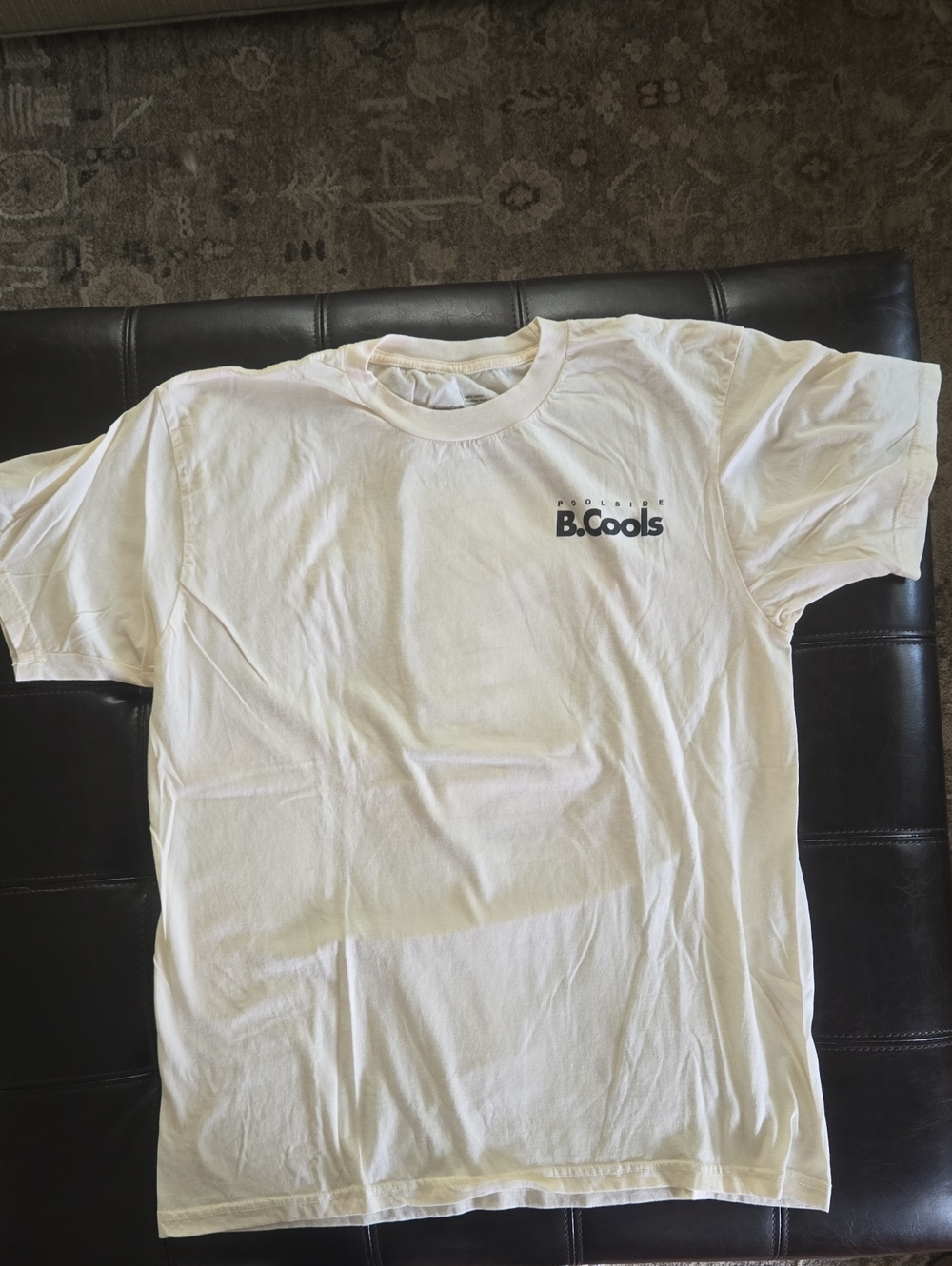 Barney Cools poolside Off White Short Sleeve Tee with Small logo and Flamingos